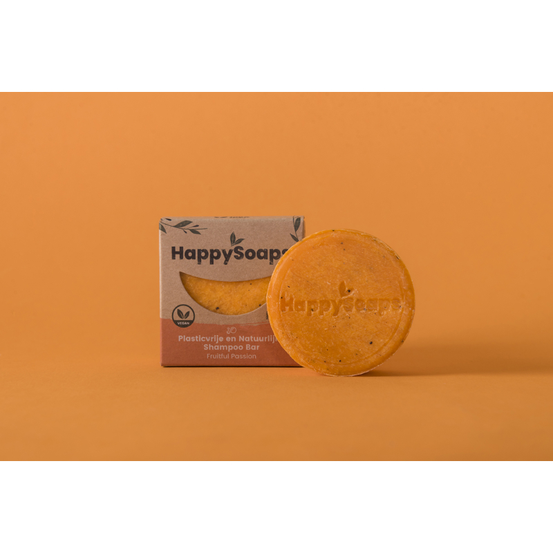 HappySoaps - Fruitfull passion shampoo bar (voordagelijks gebruik normaal haar)
